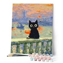 Laden Sie das Bild in den Galerie-Viewer, Katze beim Sonnenuntergang von Monet
