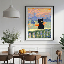 Laden Sie das Bild in den Galerie-Viewer, Katze beim Sonnenuntergang von Monet