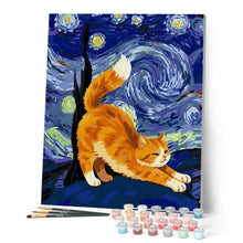 Laden Sie das Bild in den Galerie-Viewer, Rote Katze in der Sternennacht
