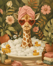 Laden Sie das Bild in den Galerie-Viewer, Malen nach Zahlen Figured'Art – Schaumbad der Giraffe