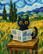 Laden Sie das Bild in den Galerie-Viewer, Malen nach Zahlen Figured'Art – Van Goghs neugierige Katze