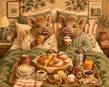 Laden Sie das Bild in den Galerie-Viewer, Malen nach Zahlen Figured'Art – Wildschweine und Frühstück