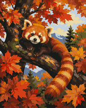 Laden Sie das Bild in den Galerie-Viewer, Malen nach Zahlen Figured'Art – Roter Panda im Ahornbaum