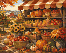 Laden Sie das Bild in den Galerie-Viewer, Malen nach Zahlen Figured'Art – Rustikaler Herbstmarktstand