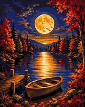 Laden Sie das Bild in den Galerie-Viewer, Malen nach Zahlen Figured'Art – Harvest Moon über dem See