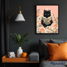 Laden Sie das Bild in den Galerie-Viewer, Schwarze Katze in Decken