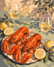 Laden Sie das Bild in den Galerie-Viewer, Malen nach Zahlen Figured'Art – Hummer und Wein