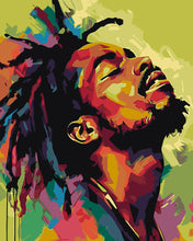 Laden Sie das Bild in den Galerie-Viewer, Malen nach Zahlen Figured'Art – Reggae-Mann - Abstrakte Street Art