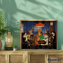Laden Sie das Bild in den Galerie-Viewer, Pokerspielende Katzen