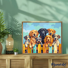 Laden Sie das Bild in den Galerie-Viewer, Hunde am Zaun