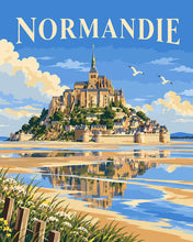 Laden Sie das Bild in den Galerie-Viewer, Malen nach Zahlen Figured'Art – Reiseposter Normandie