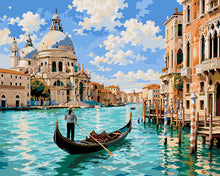 Laden Sie das Bild in den Galerie-Viewer, Malen nach Zahlen Figured'Art – Venezianische Gondel