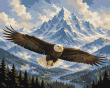 Laden Sie das Bild in den Galerie-Viewer, Malen nach Zahlen Figured'Art – Adler über den Bergen