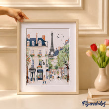 Laden Sie das Bild in den Galerie-Viewer, Geschenkset Malen nach Zahlen - Aquarell-Pariser Straße