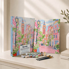 Laden Sie das Bild in den Galerie-Viewer, Geschenkset Malen nach Zahlen - London in Pastelltönen