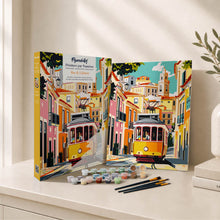 Laden Sie das Bild in den Galerie-Viewer, Geschenkset Malen nach Zahlen - Straßen von Lissabon