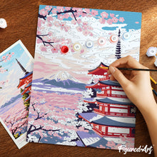 Laden Sie das Bild in den Galerie-Viewer, Geschenkset Malen nach Zahlen - Fuji-Pagode