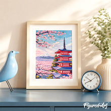 Laden Sie das Bild in den Galerie-Viewer, Geschenkset Malen nach Zahlen - Fuji-Pagode