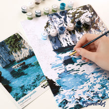 Laden Sie das Bild in den Galerie-Viewer, Geschenkset Malen nach Zahlen - Friedliche Blaue Bucht