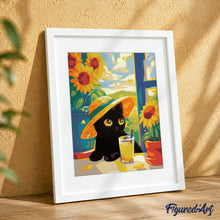 Laden Sie das Bild in den Galerie-Viewer, Geschenkset Malen nach Zahlen - Schwarze Sommerkatze