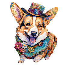 Laden Sie das Bild in den Galerie-Viewer, 2D Holzpuzzle – Corgi Gentleman