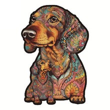 Laden Sie das Bild in den Galerie-Viewer, 2D Holzpuzzle – Tropische Dackel