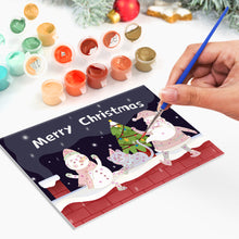 Laden Sie das Bild in den Galerie-Viewer, Malen nach Zahlen 6er-Pack DIY Weihnachtskarten - Serie 5