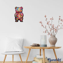 Laden Sie das Bild in den Galerie-Viewer, Holzpuzzle Erwachsene - Blumen-Teddybär