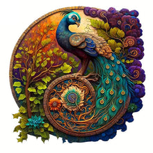 Laden Sie das Bild in den Galerie-Viewer, 2D Holzpuzzle – Wilder Pfau