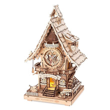 Laden Sie das Bild in den Galerie-Viewer, 3D Puzzle - Kuckucksuhr (Holzfarbe)