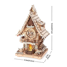 Laden Sie das Bild in den Galerie-Viewer, 3D Puzzle - Kuckucksuhr (Holzfarbe)