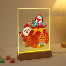 Laden Sie das Bild in den Galerie-Viewer, LED Präsentationssockel aus Holz Malen nach Zahlen 15x20 cm - Weihnachtsmann 05