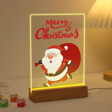 Laden Sie das Bild in den Galerie-Viewer, LED Präsentationssockel aus Holz Malen nach Zahlen 15x20 cm - Weihnachtsmann 07