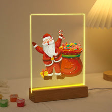 Laden Sie das Bild in den Galerie-Viewer, LED Präsentationssockel aus Holz Malen nach Zahlen 15x20 cm - Weihnachtsmann 08