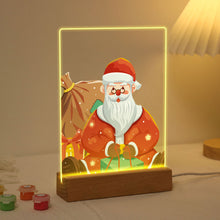 Laden Sie das Bild in den Galerie-Viewer, LED Präsentationssockel aus Holz Malen nach Zahlen 15x20 cm - Weihnachtsmann 09
