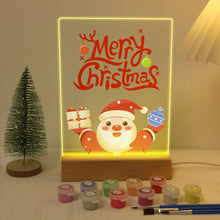 Laden Sie das Bild in den Galerie-Viewer, LED Präsentationssockel aus Holz Malen nach Zahlen 15x20 cm - Weihnachtsmann 10