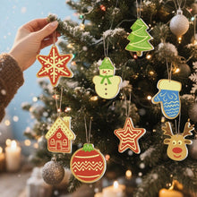 Laden Sie das Bild in den Galerie-Viewer, Malen nach Zahlen Weihnachtsdekoration – Stern, Haus, Rentier und Weihnachtsbaum