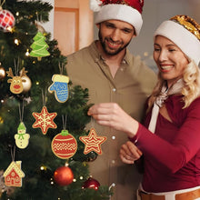 Laden Sie das Bild in den Galerie-Viewer, Malen nach Zahlen Weihnachtsdekoration – Stern, Haus, Rentier und Weihnachtsbaum