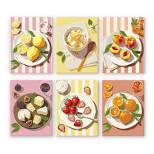 Laden Sie das Bild in den Galerie-Viewer, Mini Malen nach Zahlen 15x20 cm (6 Stück) - Sommerliche Leckereien Figured'Art