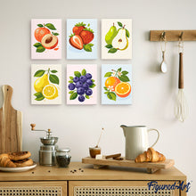 Laden Sie das Bild in den Galerie-Viewer, Mini Malen nach Zahlen 15x20 cm (6 Stück) - Gartenfrüchte