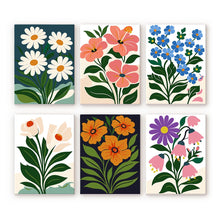 Laden Sie das Bild in den Galerie-Viewer, Mini Malen nach Zahlen 15x20 cm (6 Stück) - Blumen Grafiken Figured'Art
