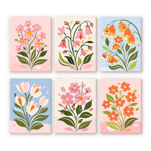Laden Sie das Bild in den Galerie-Viewer, Mini Malen nach Zahlen 15x20 cm (6 Stück) - Frühlingsblumen Figured'Art