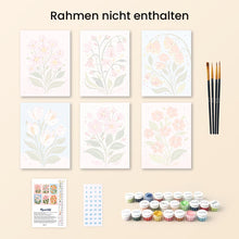 Laden Sie das Bild in den Galerie-Viewer, Mini Malen nach Zahlen 15x20 cm (6 Stück) - Frühlingsblumen