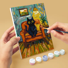 Laden Sie das Bild in den Galerie-Viewer, Mini Malen nach Zahlen 15x20 cm (6 Stück) - Katze im Van-Gogh-Stil