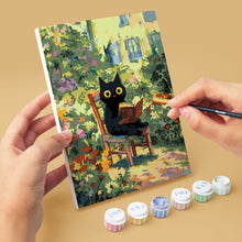 Laden Sie das Bild in den Galerie-Viewer, Mini Malen nach Zahlen 15x20 cm (6 Stück) - Katze im Claude-Monet-Stil