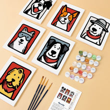 Laden Sie das Bild in den Galerie-Viewer, Mini Malen nach Zahlen 15x20 cm (6 Stück) - Bandana Freunde 1