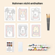 Laden Sie das Bild in den Galerie-Viewer, Mini Malen nach Zahlen 15x20 cm (6 Stück) - Bandana Freunde 1