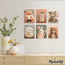 Laden Sie das Bild in den Galerie-Viewer, Mini Malen nach Zahlen 15x20 cm (6 Stück) - Waldportraits 2
