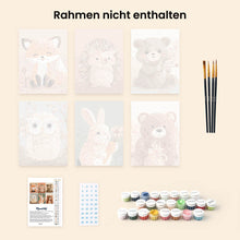 Laden Sie das Bild in den Galerie-Viewer, Mini Malen nach Zahlen 15x20 cm (6 Stück) - Waldportraits 2
