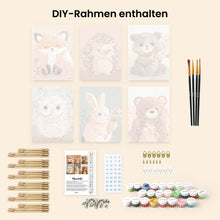 Laden Sie das Bild in den Galerie-Viewer, Mini Malen nach Zahlen 15x20 cm (6 Stück) - Waldportraits 2